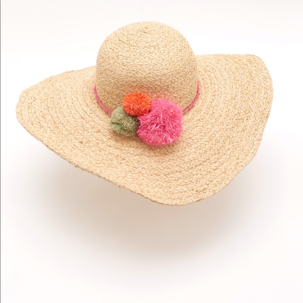 ☀️NWT☀️Vineyard Vines STRW Lurex Hat w/Pom